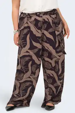Wehkamp ONLY CARMAKOMA highwaist casual broek bruin aanbieding