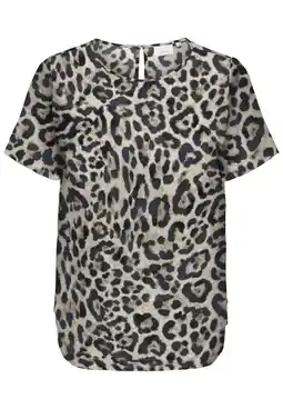 Wehkamp ONLY CARMAKOMA blousetop met panterprint bruin aanbieding