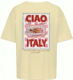 Wehkamp ONLY T-shirt met backprint - lichtgeel aanbieding