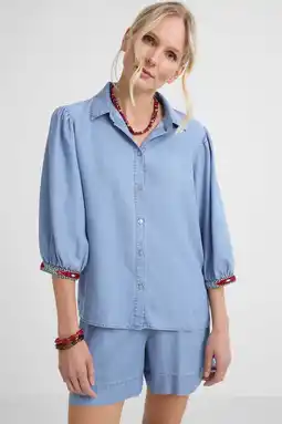 Wehkamp Geisha blouse lichtblauw aanbieding