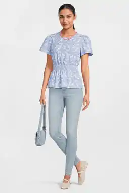 Wehkamp Anytime high waist skinny jeans lichtblauw aanbieding
