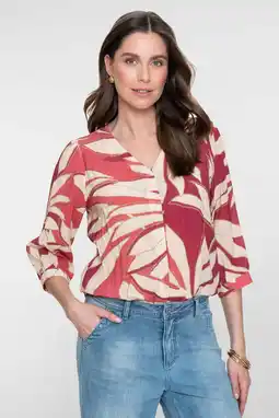 Wehkamp Geisha blousetop koraalrood aanbieding