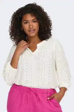 Wehkamp ONLY CARMAKOMA blousetop ecru aanbieding