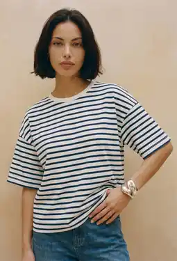 Wehkamp VERO MODA gestreept T-shirt - donkerblauw aanbieding