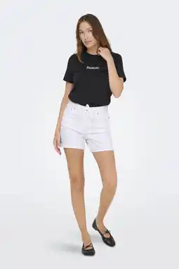 Wehkamp ONLY denim regularwaist short wit aanbieding