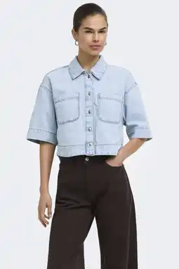 Wehkamp ONLY denim blouse blauw aanbieding