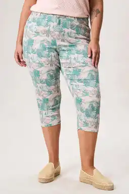 Wehkamp Miss Etam Plus slim regularwaist capri groen aanbieding