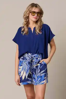 Wehkamp Co Woman viscose wide leg broek - blauw aanbieding
