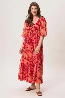Wehkamp Miss Etam gebloemde maxi jurk - rood aanbieding