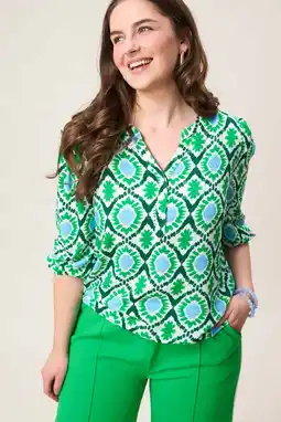 Wehkamp Miss Etam Plus blouse groen aanbieding