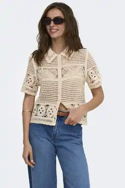 Wehkamp ONLY top crochet crème aanbieding