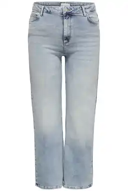 Wehkamp ONLY CARMAKOMA straight fit jeans light blue denim aanbieding