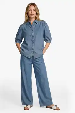 Wehkamp CS the Label blouse medium blue denim aanbieding