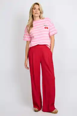 Wehkamp FLURESK straight regularwaist broek rood aanbieding