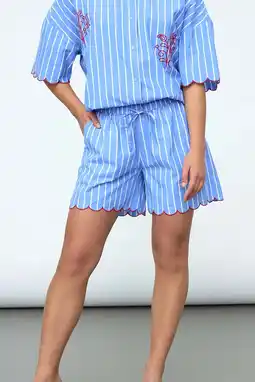 Wehkamp SisterS Point regular fit gestreepte casual short - blauw aanbieding