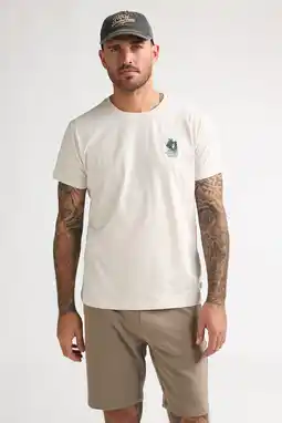 Wehkamp Petrol Industries regular T-shirt ecru aanbieding
