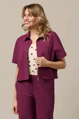 Wehkamp Co Woman cropped blazer donkerrood aanbieding