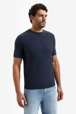 Wehkamp No Excess regular T-shirt fijn gebreid donkerblauw aanbieding