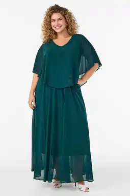 Wehkamp Zizzi maxi jurk Plus Size - donkergroen aanbieding