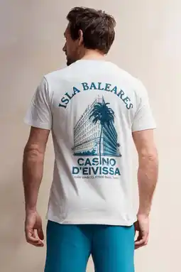 Wehkamp Kultivate regular T-shirt met backprint lichtblauw aanbieding