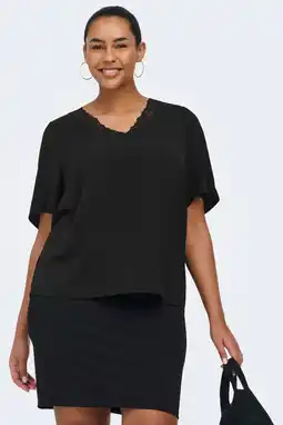 Wehkamp ONLY CARMAKOMA top zwart aanbieding