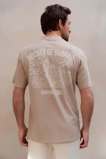 Wehkamp Kultivate regular fit T-shirt met backprint - beige aanbieding