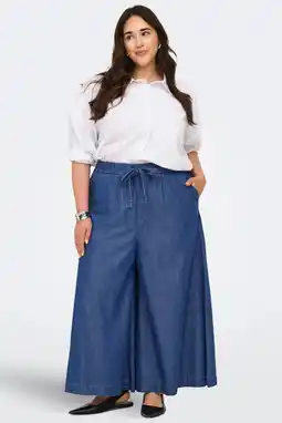 Wehkamp ONLY CARMAKOMA Carbea Palazzo Ex Wide Pant Gua jeans - blauw aanbieding