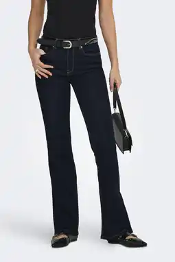 Wehkamp ONLY highwaist flared jeans dark blue denim aanbieding