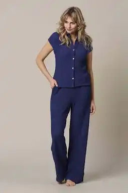 Wehkamp Co Woman blouse met textuur - blauw aanbieding