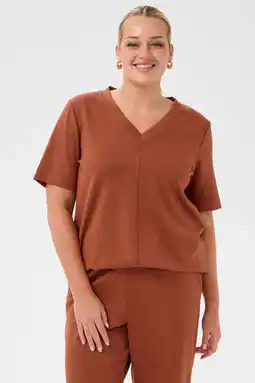 Wehkamp Kaffe Curve T-shirt bruin aanbieding
