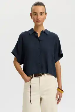 Wehkamp Selected blouse donkerblauw aanbieding
