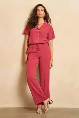 Wehkamp Lofty Manner Solana casual broek met Straight pasvorm rood aanbieding