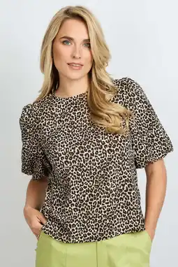 Wehkamp FLURESK top met panterprint zwart aanbieding
