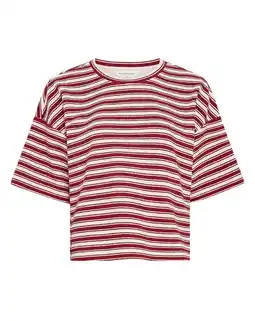 Wehkamp MSCH Copenhagen viscose gestreepte trui - donkerrood aanbieding