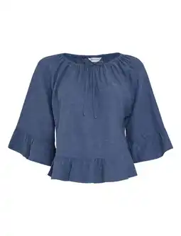 Wehkamp MSCH Copenhagen top met linnen blauw aanbieding