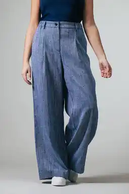 Wehkamp LabeL DOT wide leg regularwaist broek blauw aanbieding