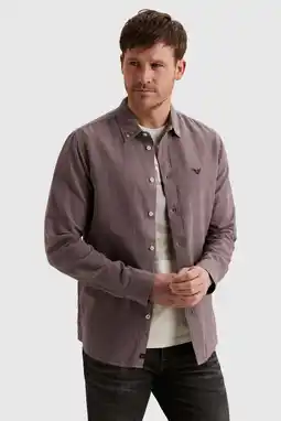 Wehkamp PME Legend regular casual overhemd met linnen paars aanbieding