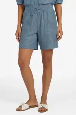 Wehkamp G-maxx regular highwaist gebloemde bermuda short blauw aanbieding