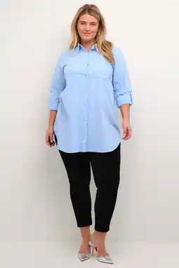 Wehkamp Kaffe Curve blouse lichtblauw aanbieding