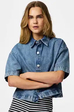 Wehkamp PIECES top medium blue denim aanbieding