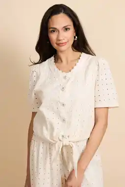 Wehkamp G-maxx blouse crème broderie aanbieding