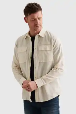 Wehkamp PME Legend regular casual overhemd met linnen ecru aanbieding