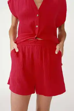 Wehkamp Grace & Mila regular highwaist casual short rood aanbieding
