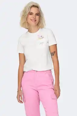 Wehkamp ONLY T-shirt ecru aanbieding