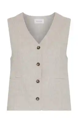 Wehkamp MSCH Copenhagen regular blazer met linnen beige aanbieding