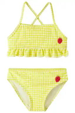 Wehkamp NAME IT MINI geruite crop bikini geel aanbieding