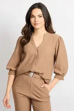Wehkamp CS the Label blouse bruin aanbieding