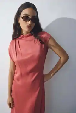 Wehkamp MSCH Copenhagen midi jurk zalm aanbieding