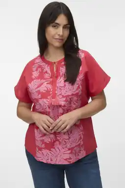 Wehkamp VERO MODA CURVE gebloemde top roze aanbieding