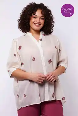 Wehkamp Exxcellent gebloemde blouse ecru aanbieding